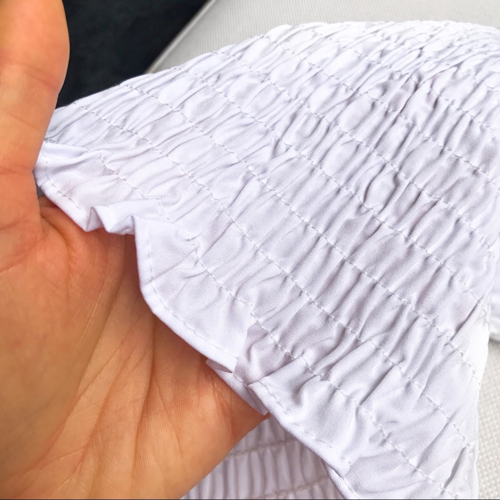 🆕 WHITE SHIRRING BANDEAU TOP! - Picture 5 of 5